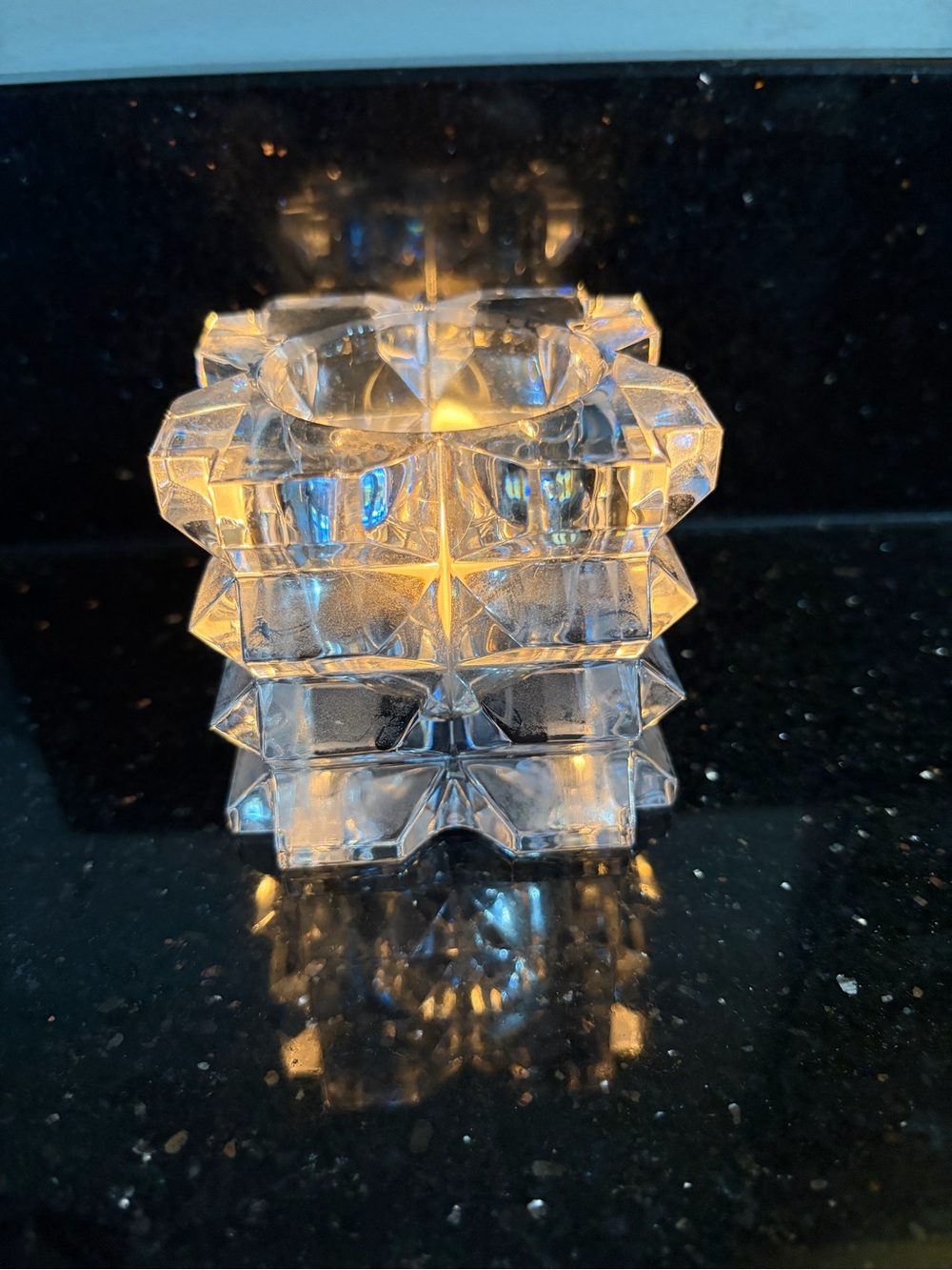 Mikasa Clear Crystal-Effect Glass Tealight Holder - Home Accents